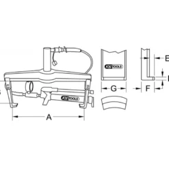 Extracteur universel à 2 griffes utilisation avec vérin hydrau, 640x225x17 mm KS Tools | 640.0217