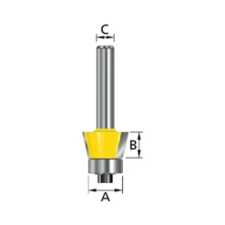 Fraise à chanfreiner et affleurer à Roulement (A) 17,2mm, (B) 9,5mm, (C) 8mm, Angle (s) 15 ° Makita | D-10609