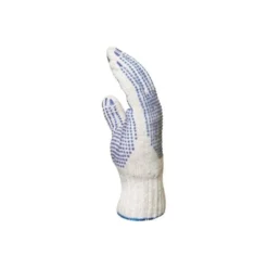 Gants coton tricotés - 2 faces picots bleus - Eurotechnique | 4355
