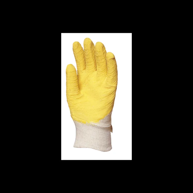 Gants en latex crêpé jaune - dos aéré - Eurotechnique | 3800