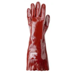 Gants EUROCHEM 3640, coton, enduit PVC rouge, Longueur 40cm - COVERGUARD | MO3640