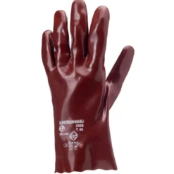 Gants EUROCHEM 3510, coton, enduit PVC rouge, Longueur 27cm - COVERGUARD | MO3510