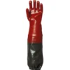 Gants EUROCHEM 3669, coton PVC rouge, manchette extra-longue PVC vert, élastique, Longueur 65cm - COVERGUARD | MO3669
