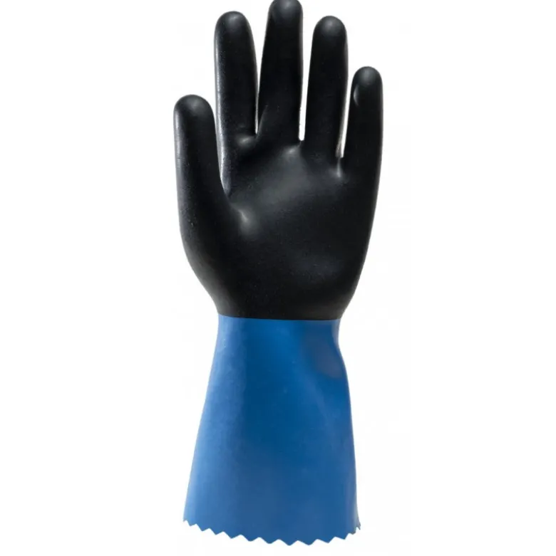 Gants EUROCHEM NE530, neoprene noir sur support coton, 0.90mm, 35cm - COVERGUARD | 1CHNE30
