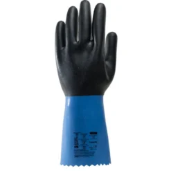 Gants EUROCHEM NE530, neoprene noir sur support coton, 0.90mm, 35cm - COVERGUARD | 1CHNE30