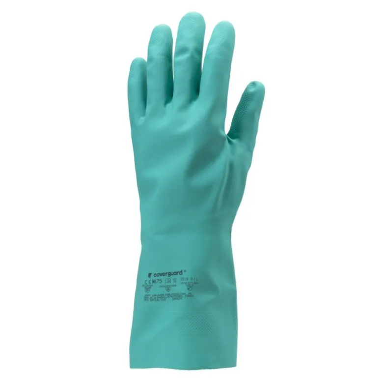 Gants EUROCHEM 5520 nitrile vert standard ép 0,38 mm, 33cm - COVERGUARD | MO5520