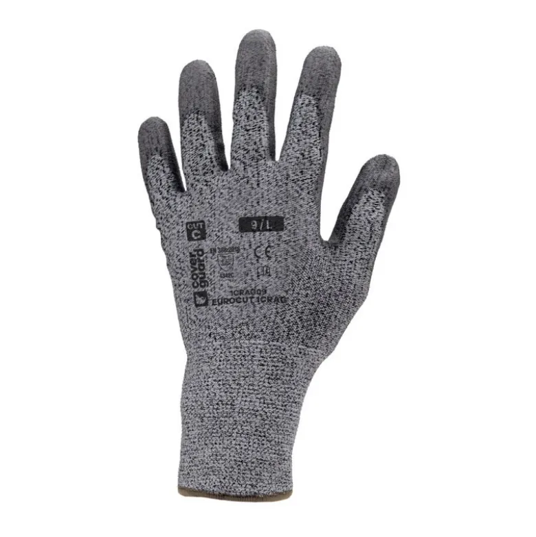Gants EUROCUT 1CRAG CUT C. HDPA gris J13 paume enduite PU gris - COVERGUARD | 1CRAG