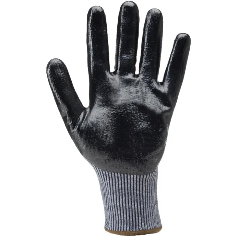 Gants EUROCUT N313 CUT C. HPPE J13 gris paume enduite nitrile lisse noir - extra confort - COVERGUARD | 1CUNS00