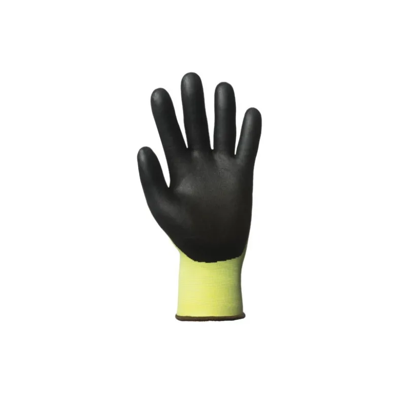 Gants EUROCUT N318HV cut B. HPPE J18 jaune paume nitrile - COVERGUARD | 1CRNY