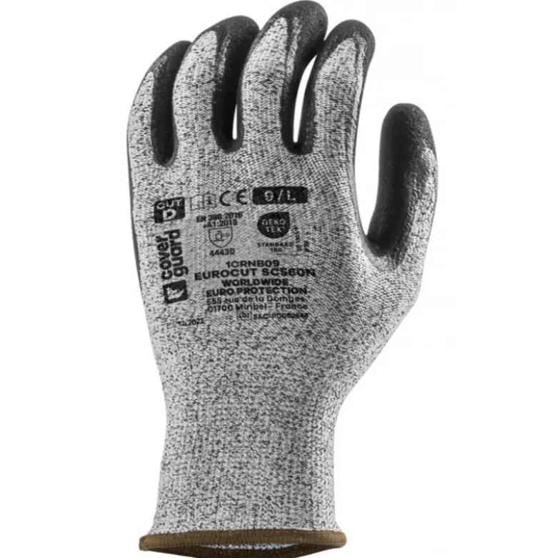 Gants EUROCUT SC560N cut D. HPPE J13 paume enduite nitrile noir - COVERGUARD | 1CRNB