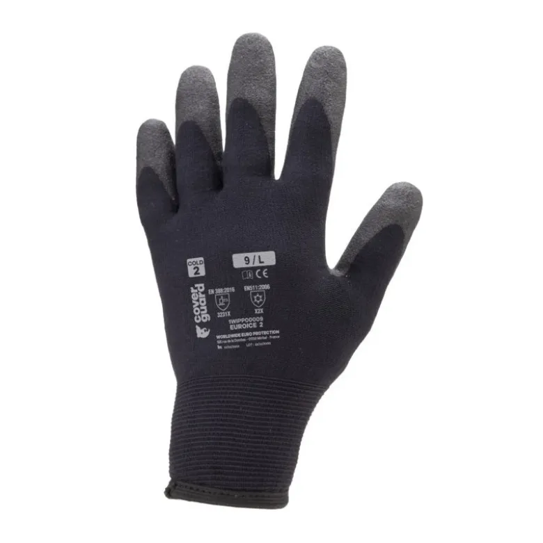 Gants EURO-ICE 2 nylon noir et acrylique, paume enduite mousse PVC noir - COVERGUARD | 1WIPP0