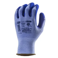Gants EUROLITE 13L700 polyester bleu, j13, double enduction latex bleu - COVERGUARD | 1LASB