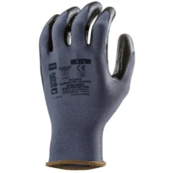 Gants EUROLITE 13N400 polyester gris J13 paume enduite nitrile noir - COVERGUARD | 1NICB