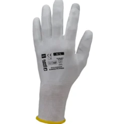 Gants EUROLITE P400, polyamide blanc, J13, paume enduite PU blanc LOW DMF - COVERGUARD | 1PULD40