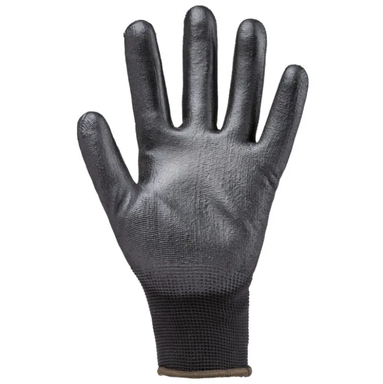 Gants EUROLITE 13P110 polyester noir J13 paume enduite PU noir - COVERGUARD | 1PUBB