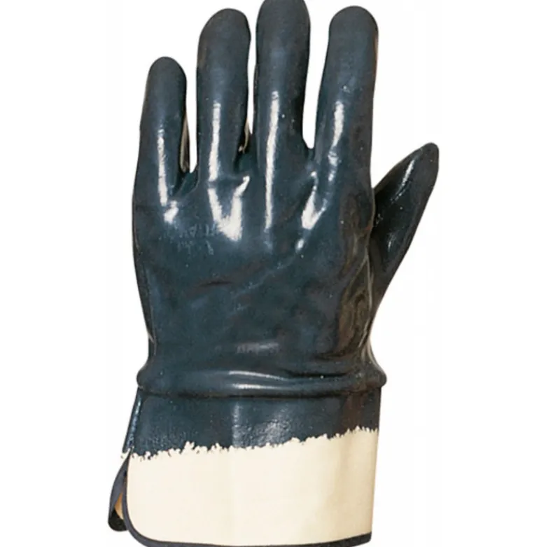 Gants EUROSTRONG 9650, coton main enduite nitrile bleu, poignet sécurité sup. - COVERGUARD | MO9650