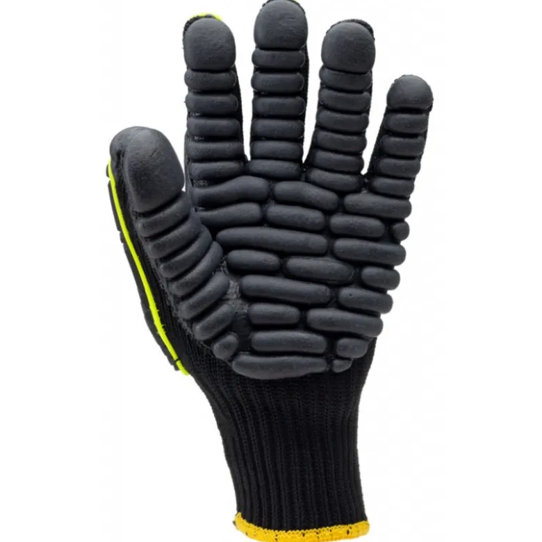 Gants EUROSTRONG VIBE, anti-vibration en polyester noir, jauge 7, enduction latex noir - COVERGUARD | 1VIBL00