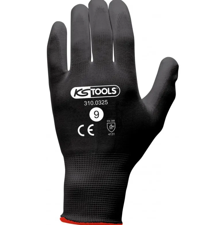 Gants microfibres noirs, T.9, 12 paires KS Tools | 310.0325