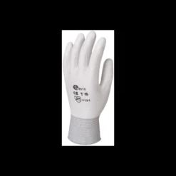 Gants tricoté 100 % polyamide blanc - paume enduite polyuréthane blanc - Eurotechnique | 6110