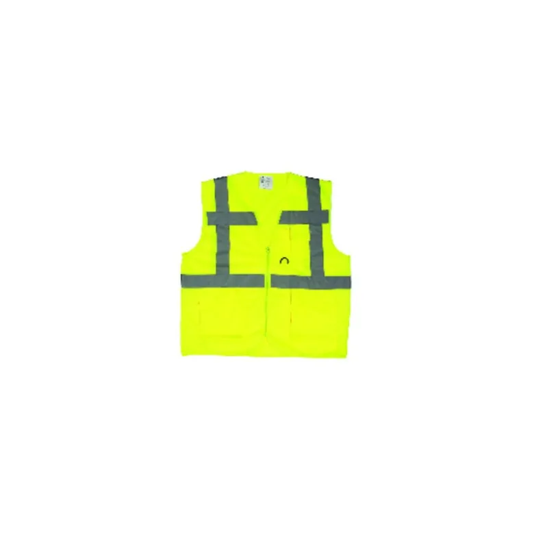 Gilet de sécurité - YARD - 100% PES + zippé multipoches + 4 bandes (sous cavalier) - Jaune HV - COVERGUARD | 7YGMY