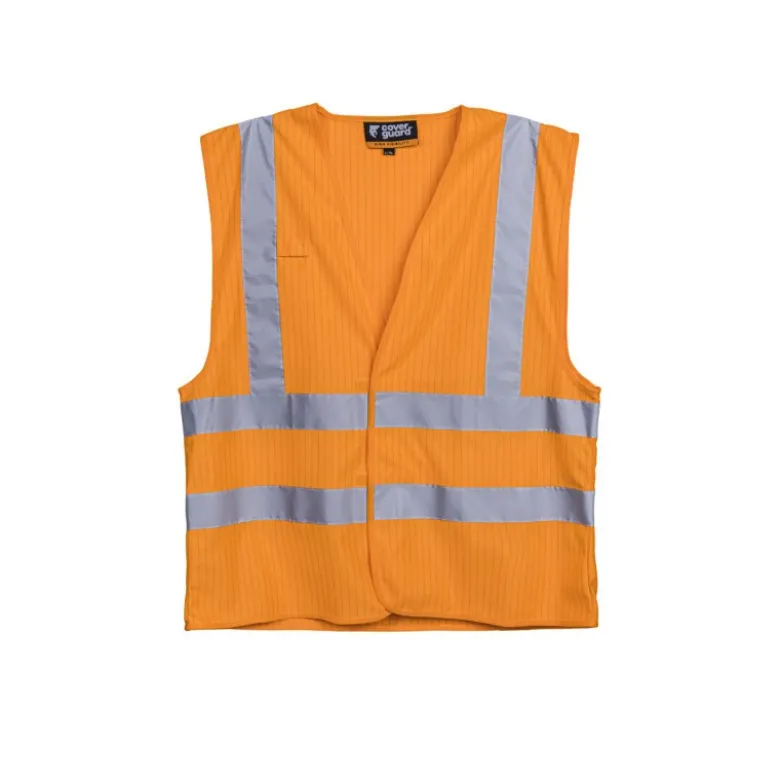 Gilet FR - HODER - 98% Polyester/2% Fibre antistatique - Orange HV - COVERGUARD | 5HOD17