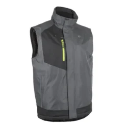 Gilet froid - AZUKI - Ripstop 100% PES enduit PVC + Doublure polaire 300g/m2 - Gris/Lime - COVERGUARD | 5AZU450