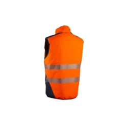 Gilet froid - YORU - Réversible Ripstop 100% PES + Bandes segmentées - Orange HV/Marine - COVERGUARD | 5YOR170