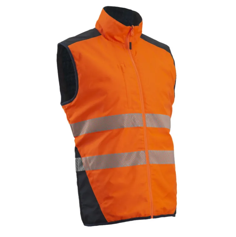Gilet froid - YORU - Réversible Ripstop 100% PES + Bandes segmentées - Orange HV/Marine - COVERGUARD | 5YOR170