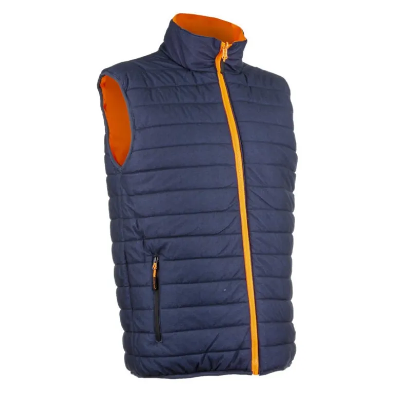 Gilet froid - YORU - Réversible Ripstop 100% PES + Bandes segmentées - Orange HV/Marine - COVERGUARD | 5YOR170