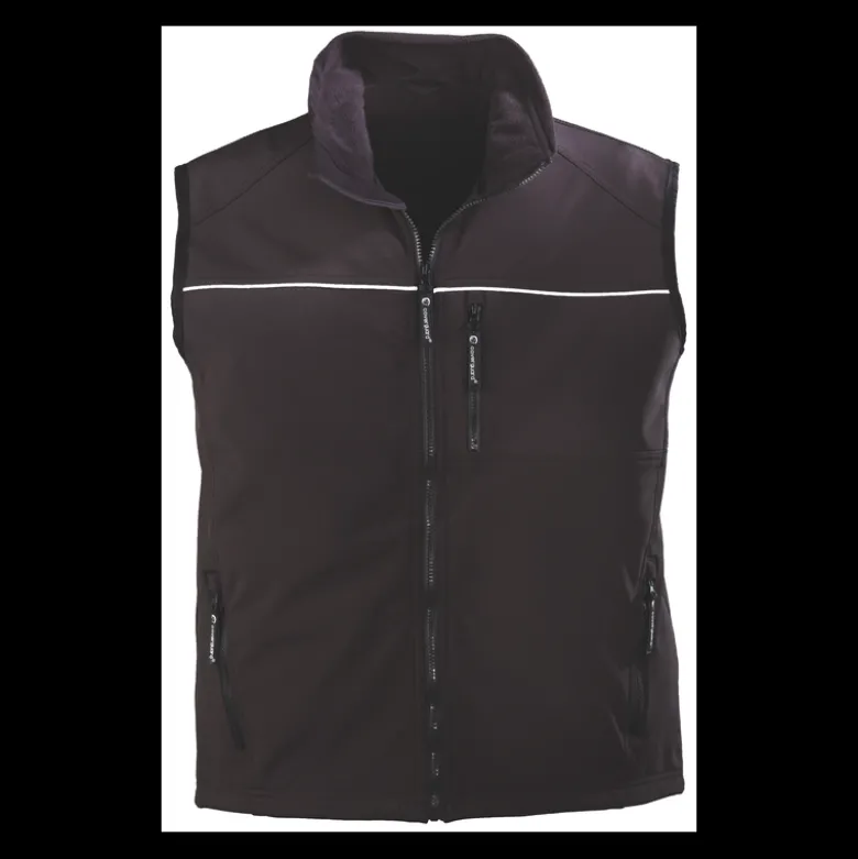 Gilet noir YANG REFLEX Softshell respirant, liseré réfléchissant - Coverguard | 5YAGB
