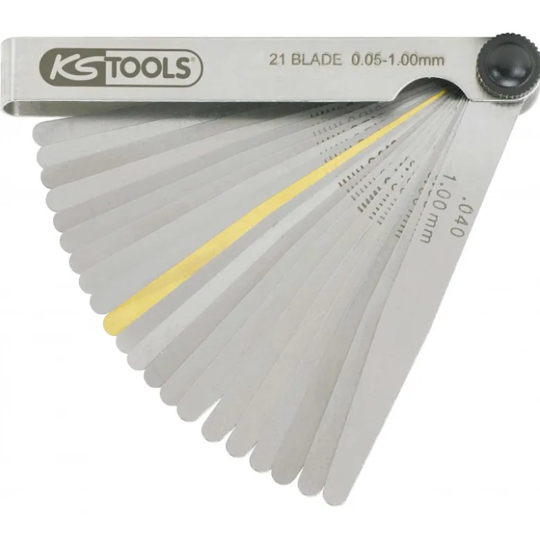 Jauge d epaisseur KS en acier trempé, L,90mm, lame ronde, épaisseur 1/100 - KS Tools | 300.0600-E