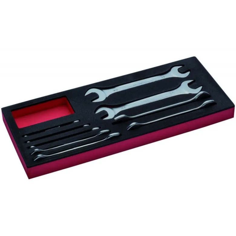 Jeu de clés et de clés à fourche doubles, module mousse 1/3 Fit&Go - 8 pcs - Bahco | FF1E3001
