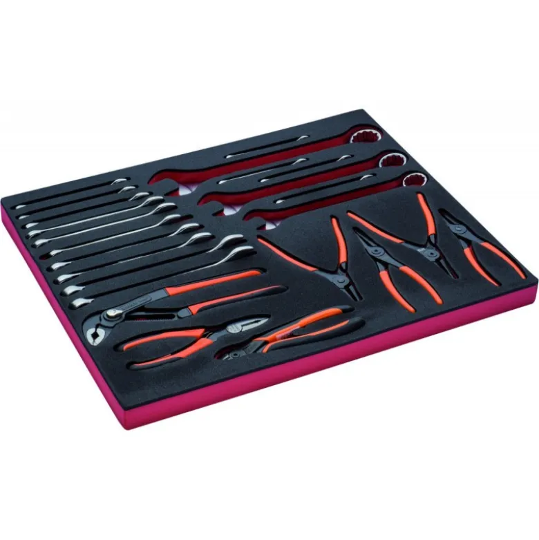 Jeu de clés mixtes et pinces, module mousse 3/3 Fit&Go - 82 pcs - Bahco | FF1A102
