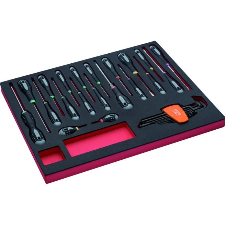 Jeu de clés mâles/tournevis, module mousse 3/3 Fit&Go - 29 pcs - Bahco | FF1A1006