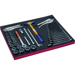 Jeu de douilles/clés/poignées, module mousse 3/3 Fit&Go - 45 pcs - Bahco | FF1A5030