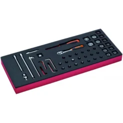 Jeu de douilles 1/4" et cliquet en poire, module mousse 1/3 Fit&Go - 45 pcs - Bahco | FF1E2002
