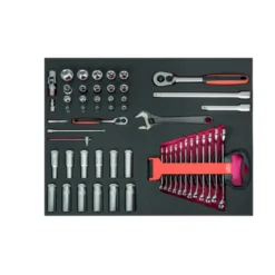 Jeu de douilles et clés, module mousse 3/3 Fit&Go - 54 pcs - Bahco | FF1A39