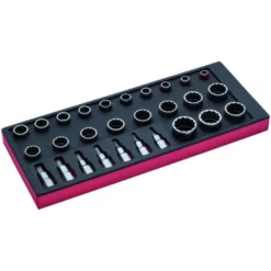 Jeu de douilles 1/2", module mousse 1/3 Fit&Go - 28 pcs - Bahco | FF1E2205