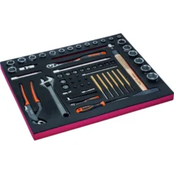Jeu de douilles/outils de frappe, module mousse 3/3 Fit&Go - 60 pcs - Bahco | FF1A5007
