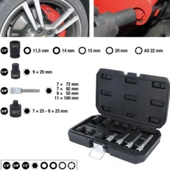 Jeu de douilles pour étriers de freins, 12 pcs - KSTools | 150.2400