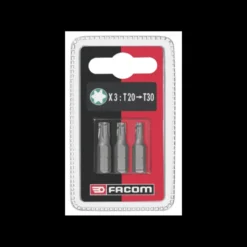 Jeu de 3 embouts vissage standard série 1 - Torx T20 25 30 Facom | EX12.J3