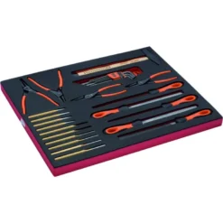 Jeu de limes/outils de frappe/pinces à circlips/clé 6 pans, module mousse 3/3 Fit&Go - 30 pcs - Bahco | FF1A68