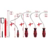 Jeu de miroirs d’inspection et d’aimants flexibles et télescopiques, 6 pcs - KSTools | 550.1090