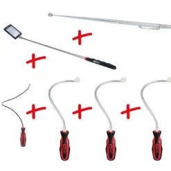 Jeu de miroirs d’inspection et d’aimants flexibles et télescopiques, 6 pcs - KSTools | 550.1090