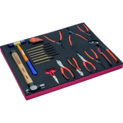 Jeu de mètre ruban/outils de frappe/pinces, module mousse 3/3 Fit&Go - 19 pcs - Bahco | FF1A24