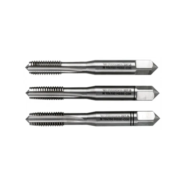 Jeu de 3 tarauds au cobalt 4 x 0,7mm ébaucheur, intermédiaire et finisseur Facom | 227.S4X70T3