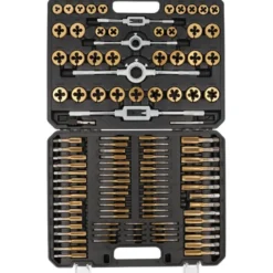 Jeu de tarauds et filières TiN COMPETITION, 110 pcs - KSTools | 512.5070