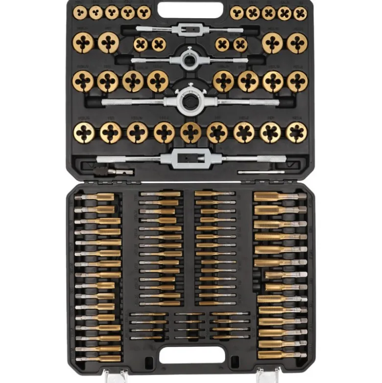 Jeu de tarauds et filières TiN COMPETITION, 110 pcs - KSTools | 512.5070