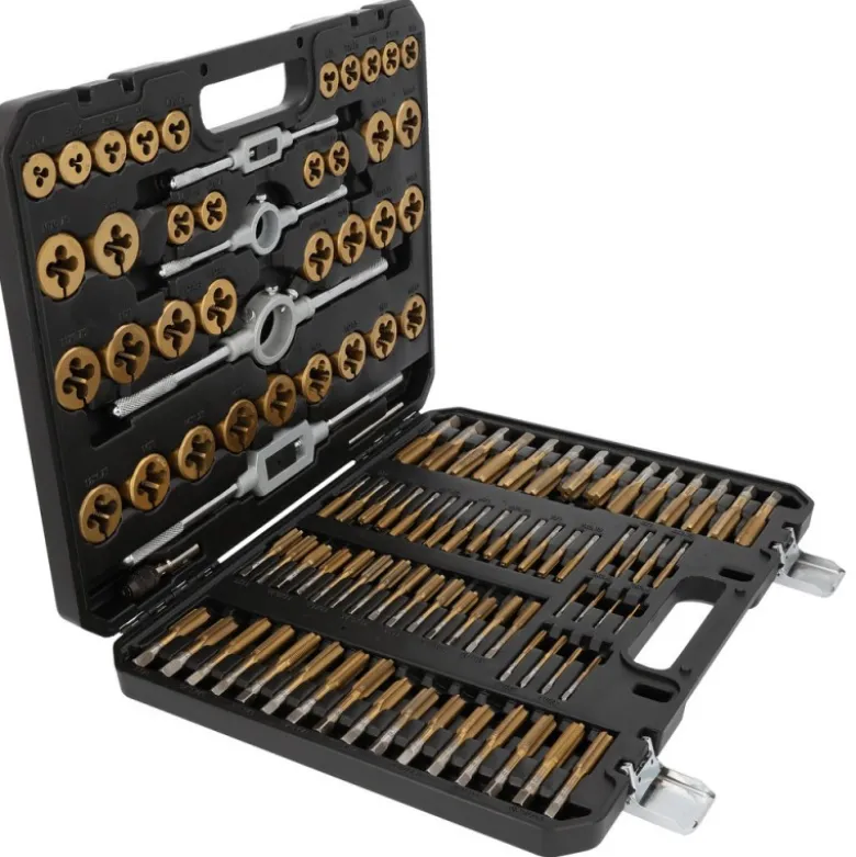 Jeu de tarauds et filières TiN COMPETITION, 110 pcs - KSTools | 512.5070
