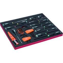 Jeu de tournevis/clés mâles/embouts, module mousse 3/3 Fit&Go - 51 pcs - Bahco | FF1A21